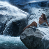 Wasserfälle, Akt, Nudeart und Fels im Schwarzwald mit Model Svitlana in nature